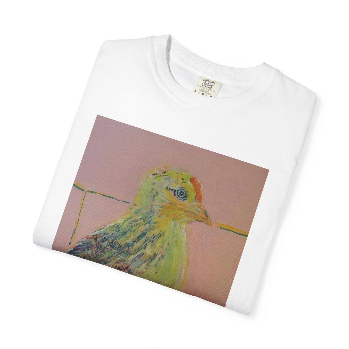 Splash Ameraucana Rooster Chick 3, garment-dyed t-shirt 100% ring-spun cotton